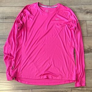 Nike Women's Vibrant Pink Long Sleeve Tee